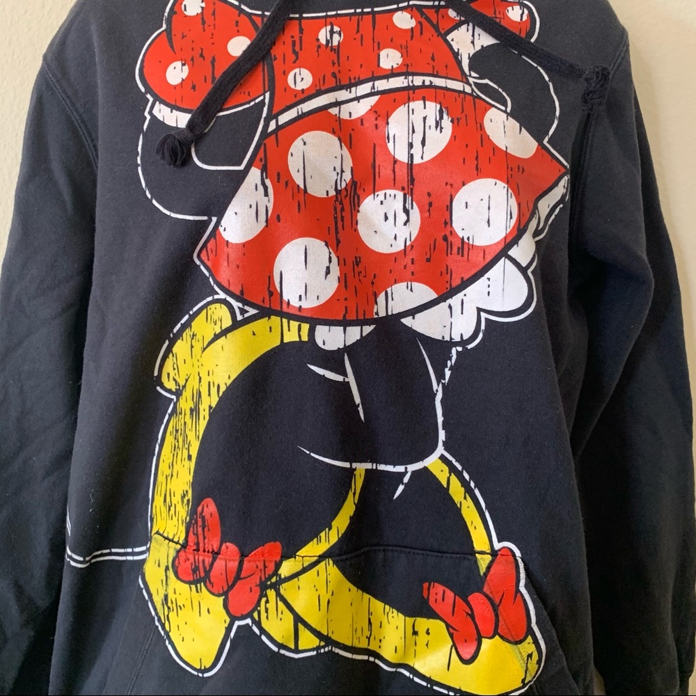Disney Black Minnie Mouse Body Hooded Bow Sweatshirt - Picture 4 of 8